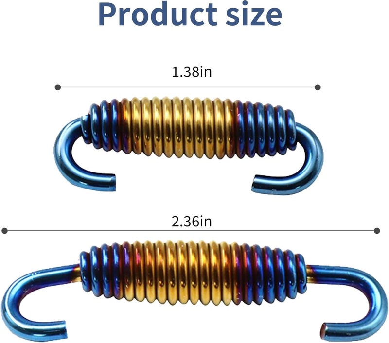 Jitrendo 1 Pack 2 Pcs Motorcycle Exhaust Pipe Spring, Exhaust Pipe Active Spring Fastener,Universal For Motorbike Scooter Atv (Multicolored) - Image 2